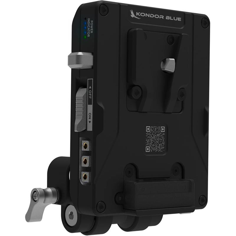 Kondor Blue V-Mount Pro Battery Plate with Swiveling Rod Block